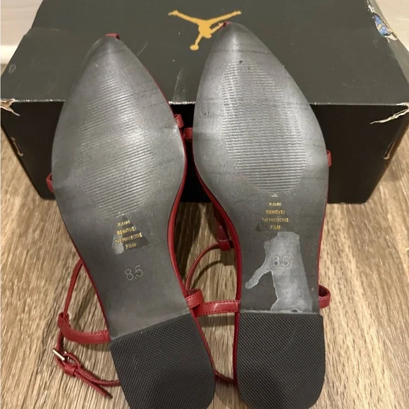 Women’s Burgundy Flat Leather Sandal Mules 8.5 - Picture 3 of 5